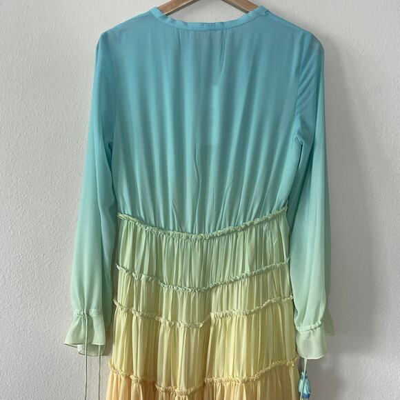 Rococo Sand Ciel Dress Rainbow Gradient Stripe High Low Size S NWT - Picture 11 of 12